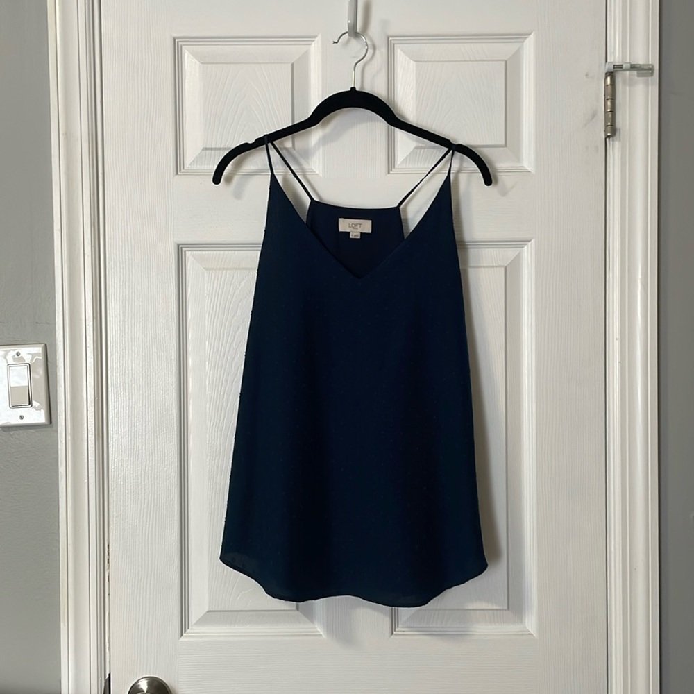 Loft navy alter top with texture diamond pattern (M)